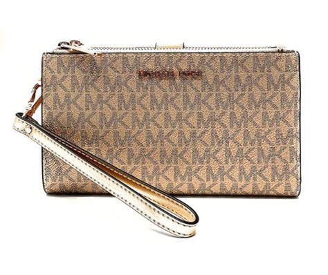 michael michael kors jet set double zip around wristlet|michael kors double zipper wallet.